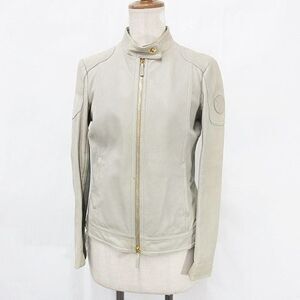 Gucci Jacket Riders Leather Jacket Single Stand Collar Zip Up Genuine Leather